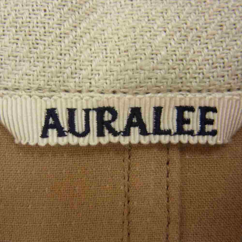 AURALEE オーラリー A21SB01WL LINEN COTTON DOUBLE FACE BIG COVER-ALL リネンコットン ダブルフェイス ビッグ カバーオール ジャケット ベージュ系 4【極上美品】【中古】