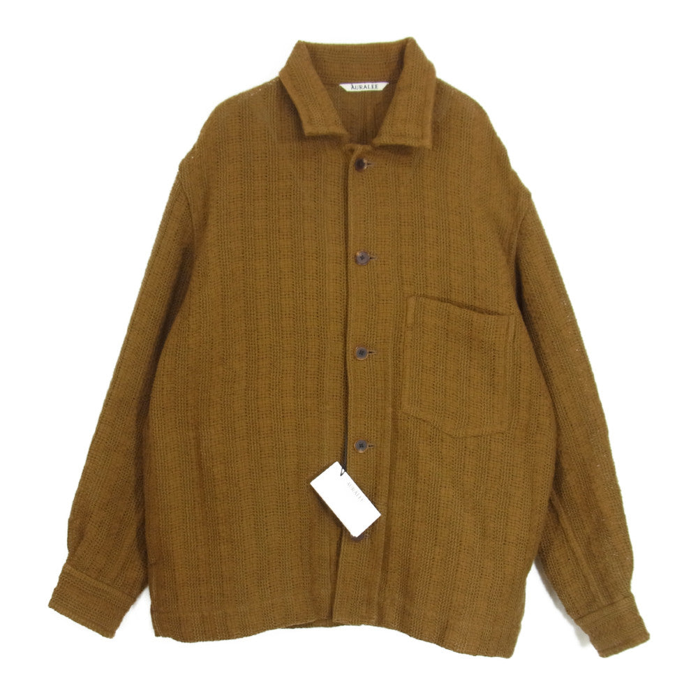 AURALEE オーラリー A21SB01CK COTTON LINEN LENO BLOUSON コットン リネン ブルゾン ブラウン系 3【極上美品】【中古】