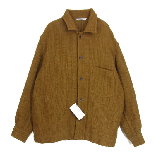 AURALEE オーラリー A21SB01CK COTTON LINEN LENO BLOUSON コットン リネン ブルゾン ブラウン系 3【極上美品】【中古】