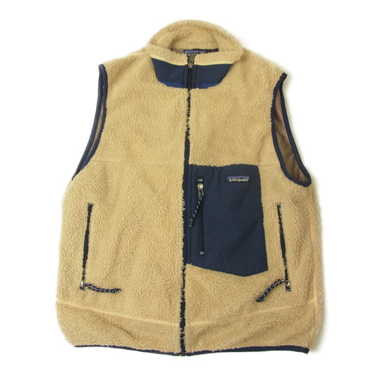 patagonia パタゴニア 01AW 23044 01年製 CLASSIC RETRO X VEST クラシック レトロX フリース ベスト  ベージュ系 M【中古】