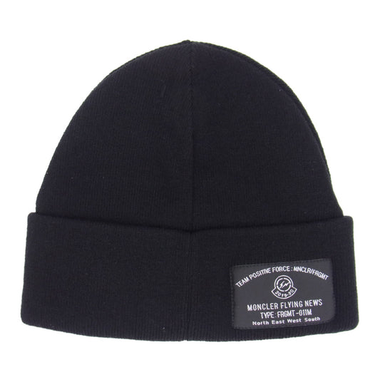 MONCLER モンクレール Genius Fragment Design Beanie With Pins ジーニアス フラグメント デザイン ビーニー ニット帽 ピン付 ブラック系【新古品】【未使用】【中古】
