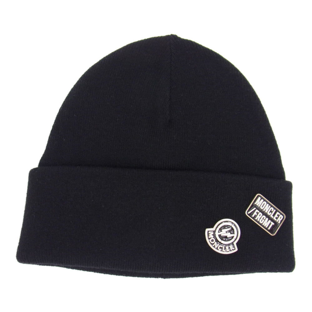 MONCLER モンクレール Genius Fragment Design Beanie With Pins ジーニアス フラグメント デザイン ビーニー ニット帽 ピン付 ブラック系【新古品】【未使用】【中古】