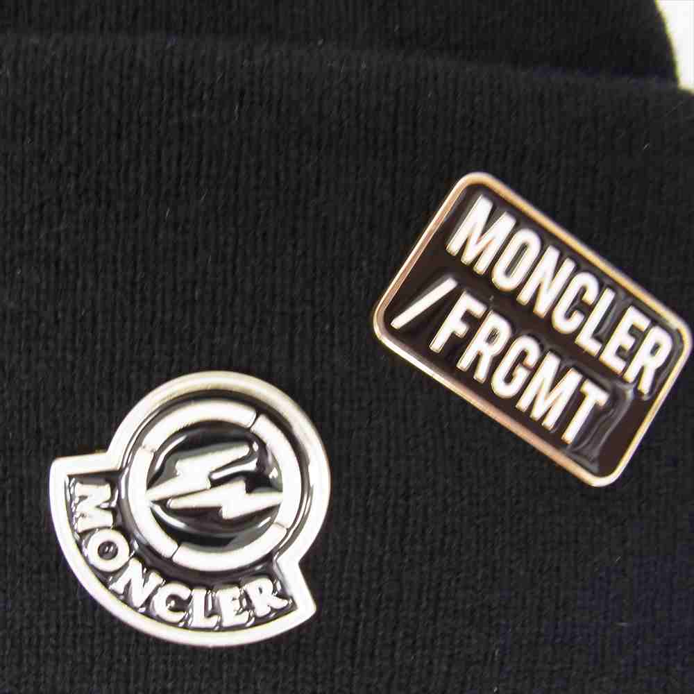 MONCLER モンクレール Genius Fragment Design Beanie With Pins ジーニアス フラグメント デザイン ビーニー ニット帽 ピン付 ブラック系【新古品】【未使用】【中古】