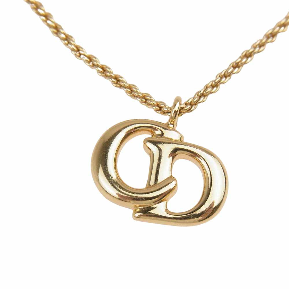 Christian Dior クリスチャンディオール CD ロゴ ネックレス ゴールド系【中古】