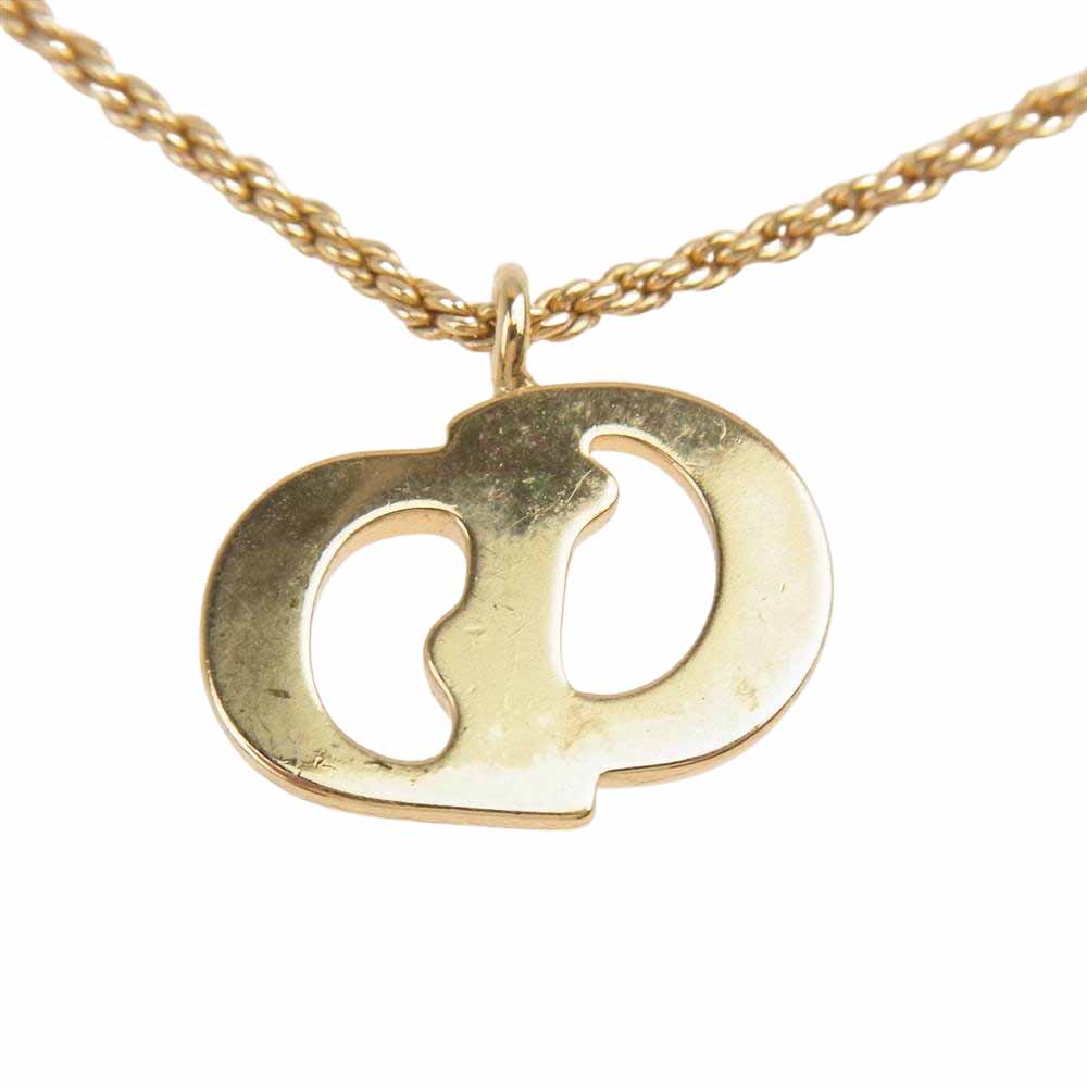 Christian Dior クリスチャンディオール CD ロゴ ネックレス ゴールド系【中古】