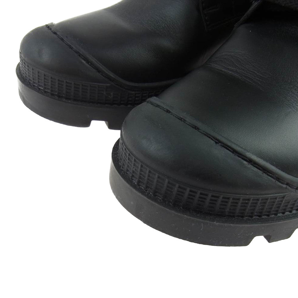 LOEWE ブラック レザー ブーツ LOEWE ロエベ レザー コンバット ブーツ ブラック系 36【美品】【中古