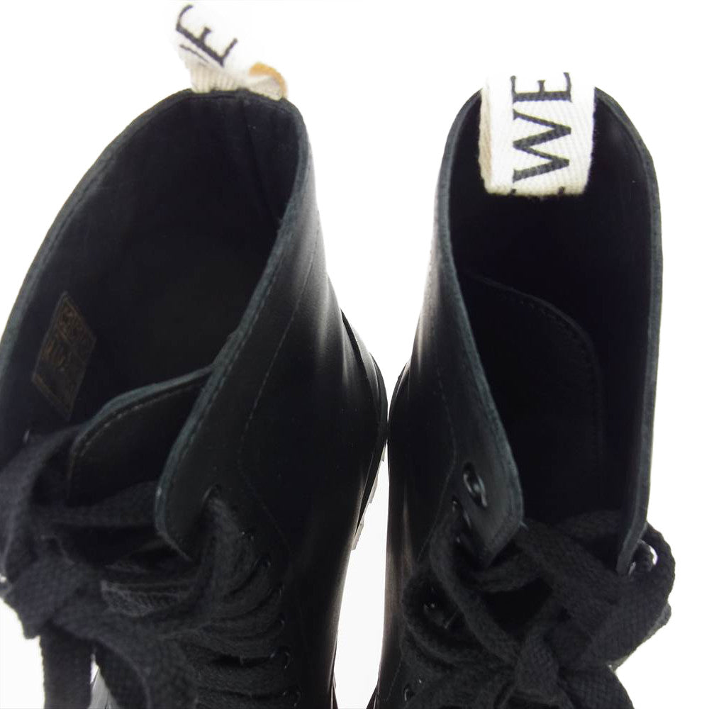 LOEWE ロエベ レザー コンバット ブーツ ブラック系 36【美品】【中古