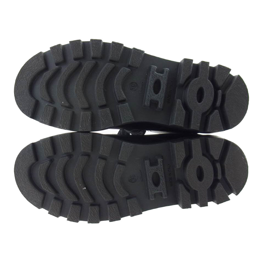 LOEWE ロエベ レザー コンバット ブーツ ブラック系 36【美品】【中古】