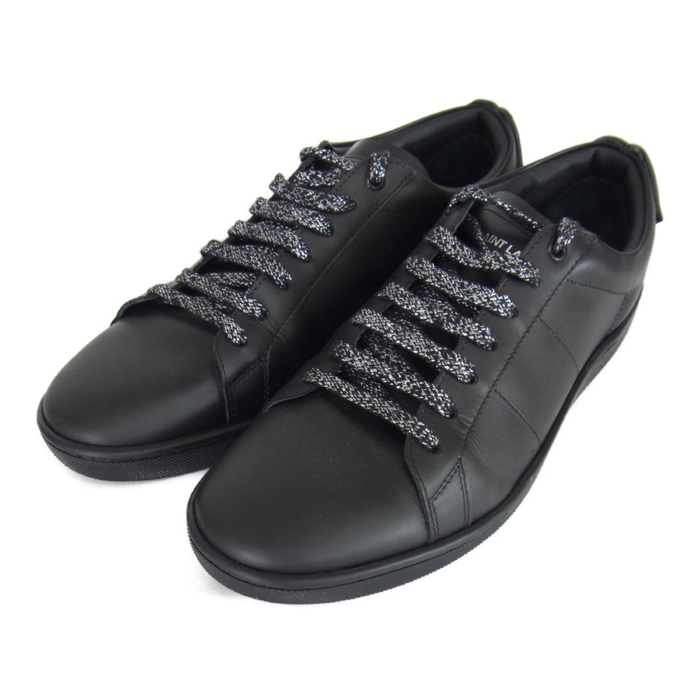 SAINT LAURENT サンローラン 485275 Court Classic SL/01 Lips コート クラシック リップパッチ レザー スニーカー ブラック系 43【中古】