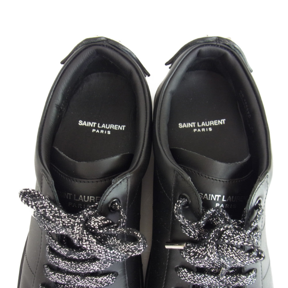 SAINT LAURENT サンローラン 485275 Court Classic SL/01 Lips コート クラシック リップパッチ レザー スニーカー ブラック系 43【中古】