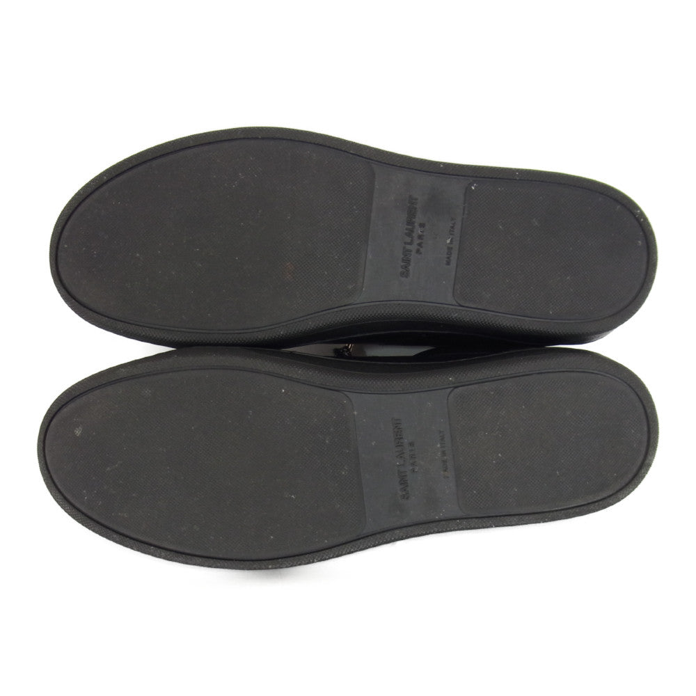 SAINT LAURENT サンローラン 485275 Court Classic SL/01 Lips コート クラシック リップパッチ レザー スニーカー ブラック系 43【中古】