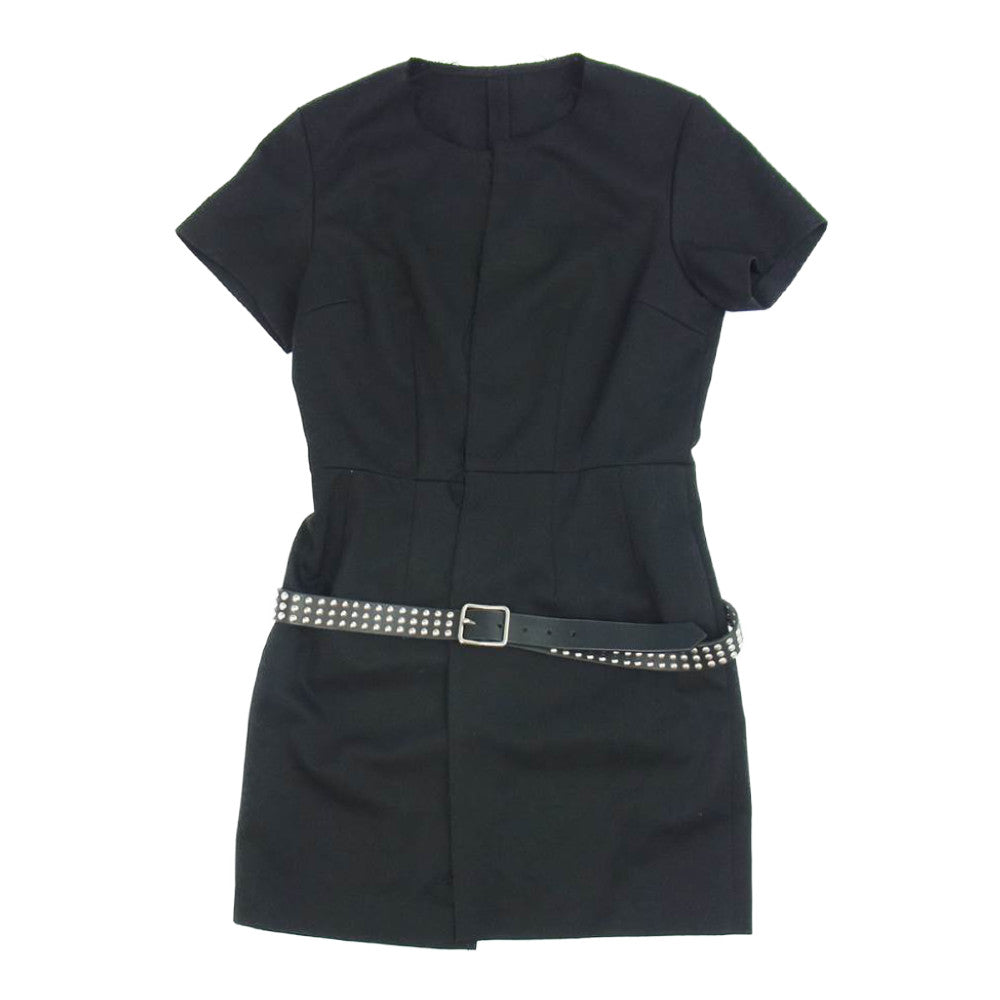 COMME des GARCONS コムデギャルソン 本ライン 00AW ハード&フォースフル｜Hard & Forceful期 アーカイブ GO-04010M カットオフ スタッズ ベルト セットアップ ドレス ブラック系 M【中古】