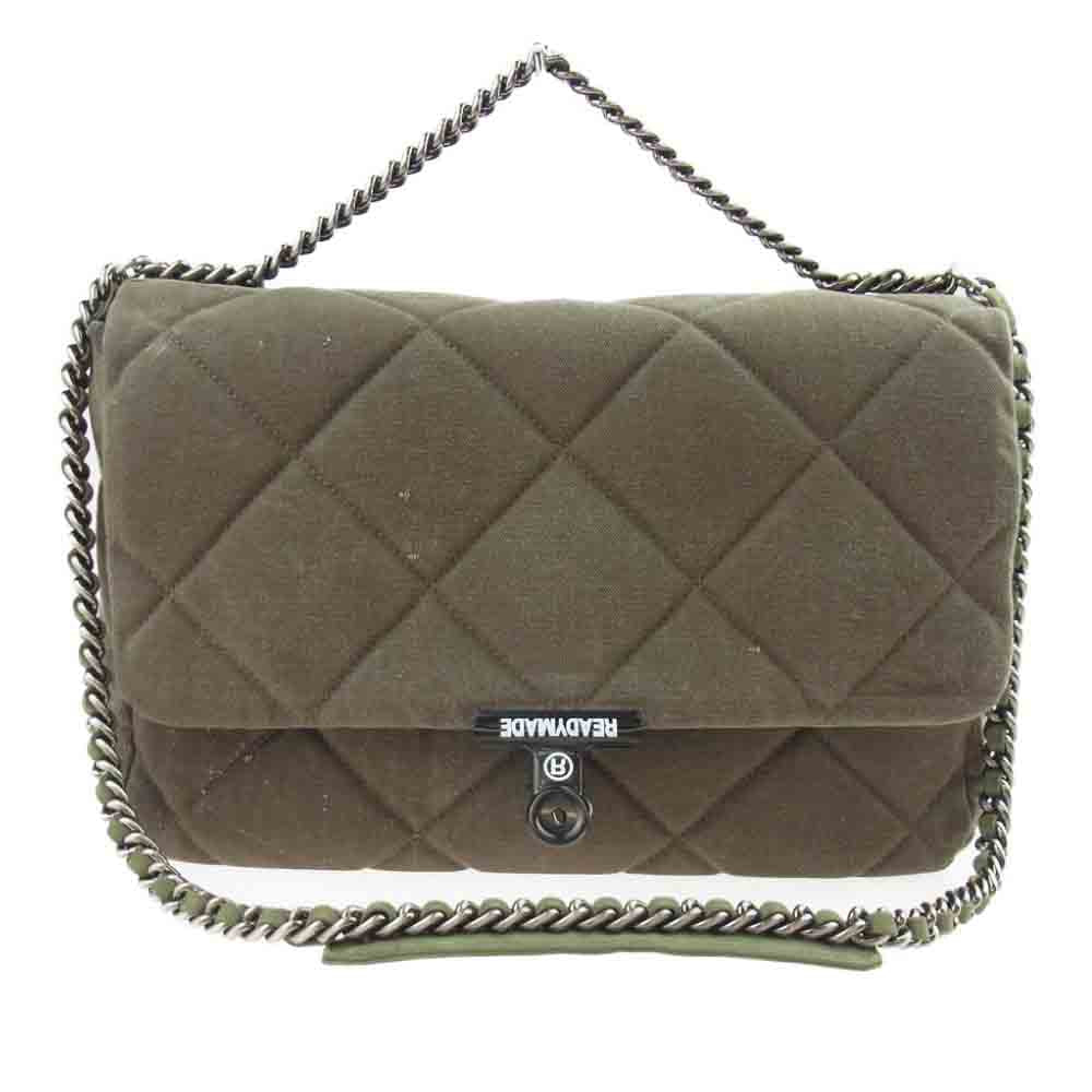 READY MADE レディメイド RE-CO-KH-00-00-168 BIG CHAIN BAG ビッグ チェーン ヴィンテージコットン ショルダー バッグ オリーブグリーン系【極上美品】【中古】