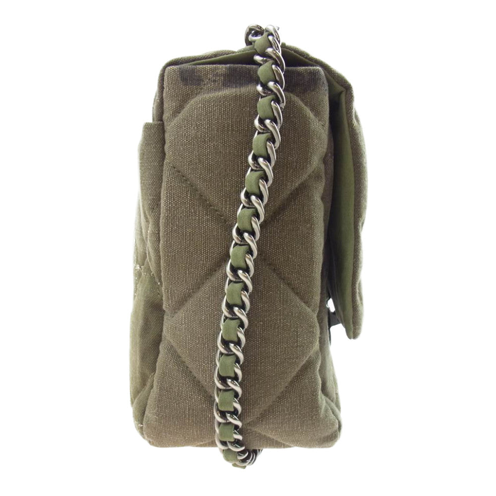 READY MADE レディメイド RE-CO-KH-00-00-168 BIG CHAIN BAG ビッグ チェーン ヴィンテージコットン ショルダー バッグ オリーブグリーン系【極上美品】【中古】