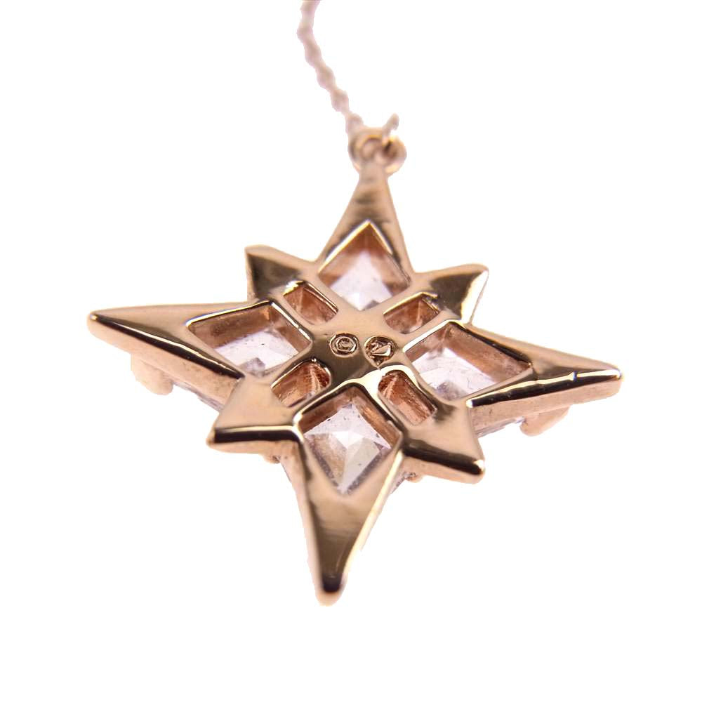 スワロフスキー パール チェーン 星 ピアス  ゴールド系【中古】
