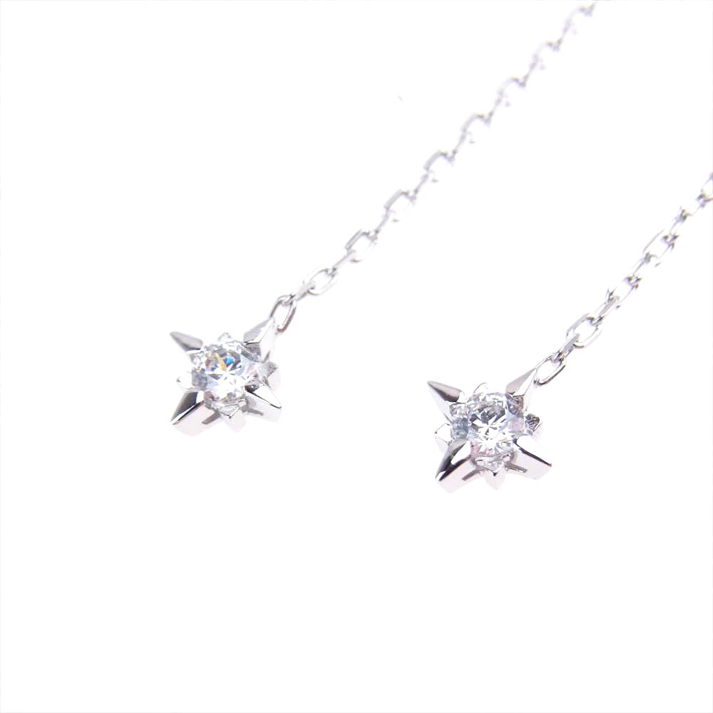 スワロフスキー MAGIC CHAIN PIERCED マジック チェーン ドロップ ピアス イヤリング 雪 星 シルバー系【中古】
