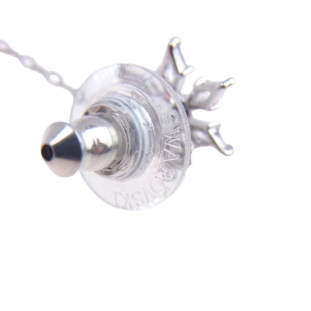スワロフスキー MAGIC CHAIN PIERCED マジック チェーン ドロップ ピアス イヤリング 雪 星 シルバー系【中古】