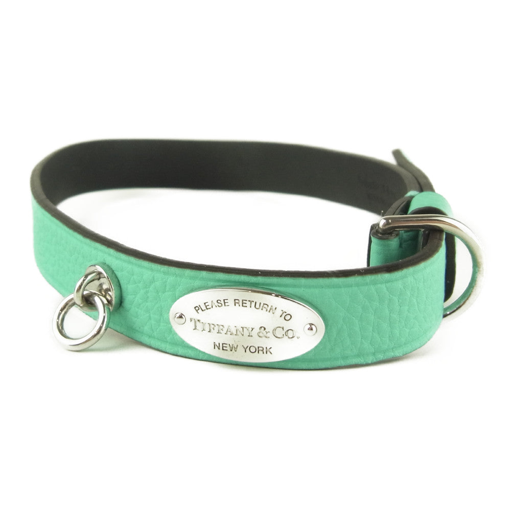 TIFFANY&Co. ティファニー RETURN TO リターン トゥ ロゴプレート付き ペット カラー 首輪 ペット用 ブルー系 SM/MD【中古】