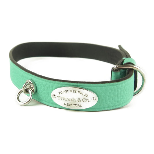 TIFFANY&Co. ティファニー RETURN TO リターン トゥ ロゴプレート付き ペット カラー 首輪 ペット用 ブルー系 SM/MD【中古】