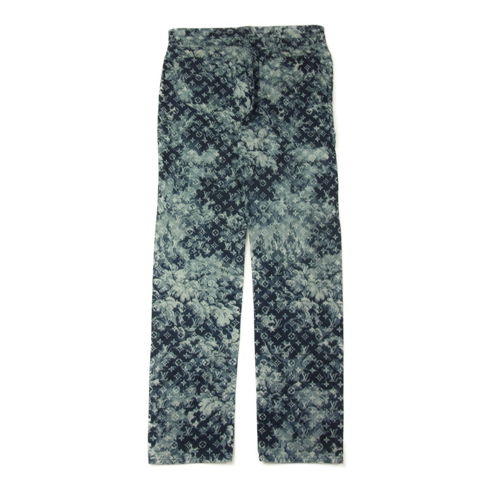LOUIS VUITTON ルイ・ヴィトン 21SS モノグラム タペストリー デニム パンツ インディゴブルー系 32【美品】【中古】