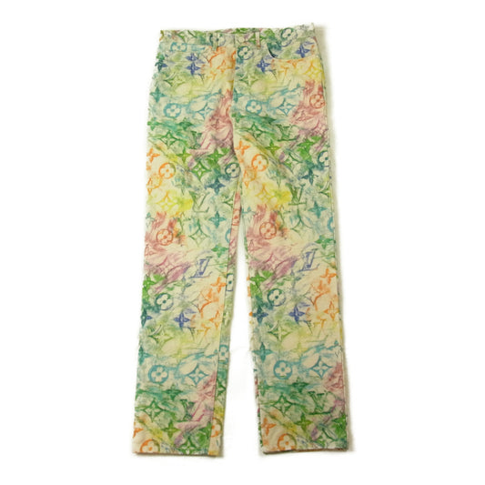 LOUIS VUITTON ルイ・ヴィトン 21SS LV パステル レギュラーデニム モノグラム マルチカラー系 33【美品】【中古】