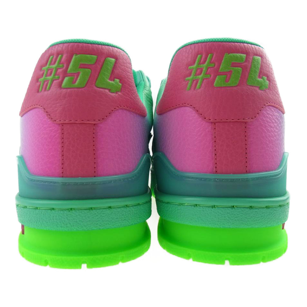 LOUIS VUITTON ルイ・ヴィトン 1A9TRS LV トレイナー ライン スニーカー グリーン グリーン系 8【極上美品】【中古】