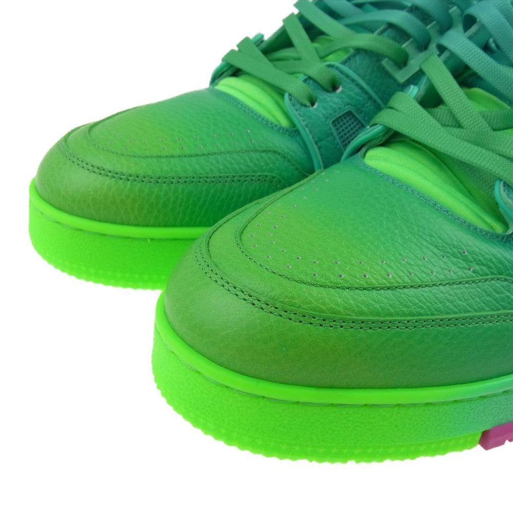 LOUIS VUITTON ルイ・ヴィトン 1A9TRS LV トレイナー ライン スニーカー グリーン グリーン系 8【極上美品】【中古】