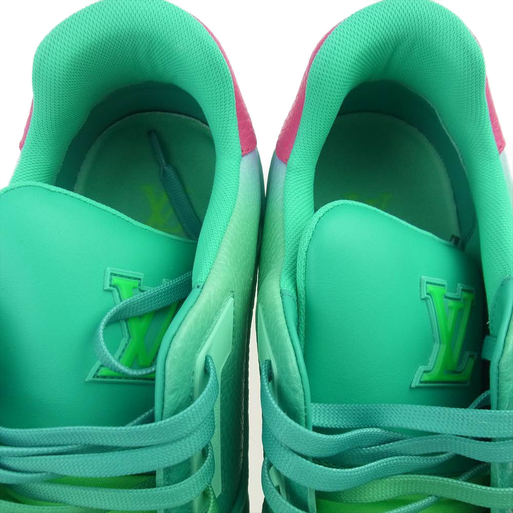 LOUIS VUITTON ルイ・ヴィトン 1A9TRS LV トレイナー ライン スニーカー グリーン グリーン系 8【極上美品】【中古】