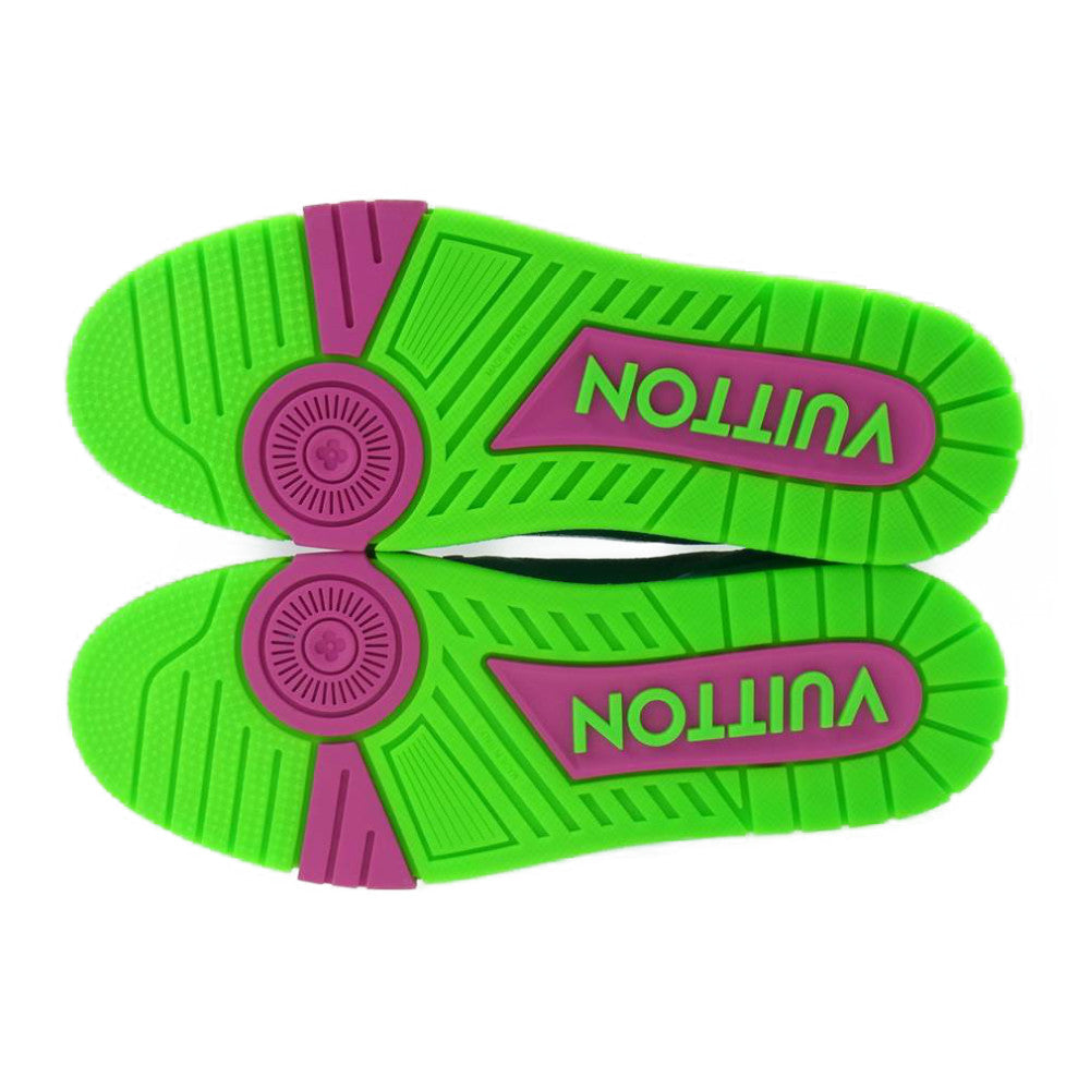 LOUIS VUITTON ルイ・ヴィトン 1A9TRS LV トレイナー ライン スニーカー グリーン グリーン系 8【極上美品】【中古】