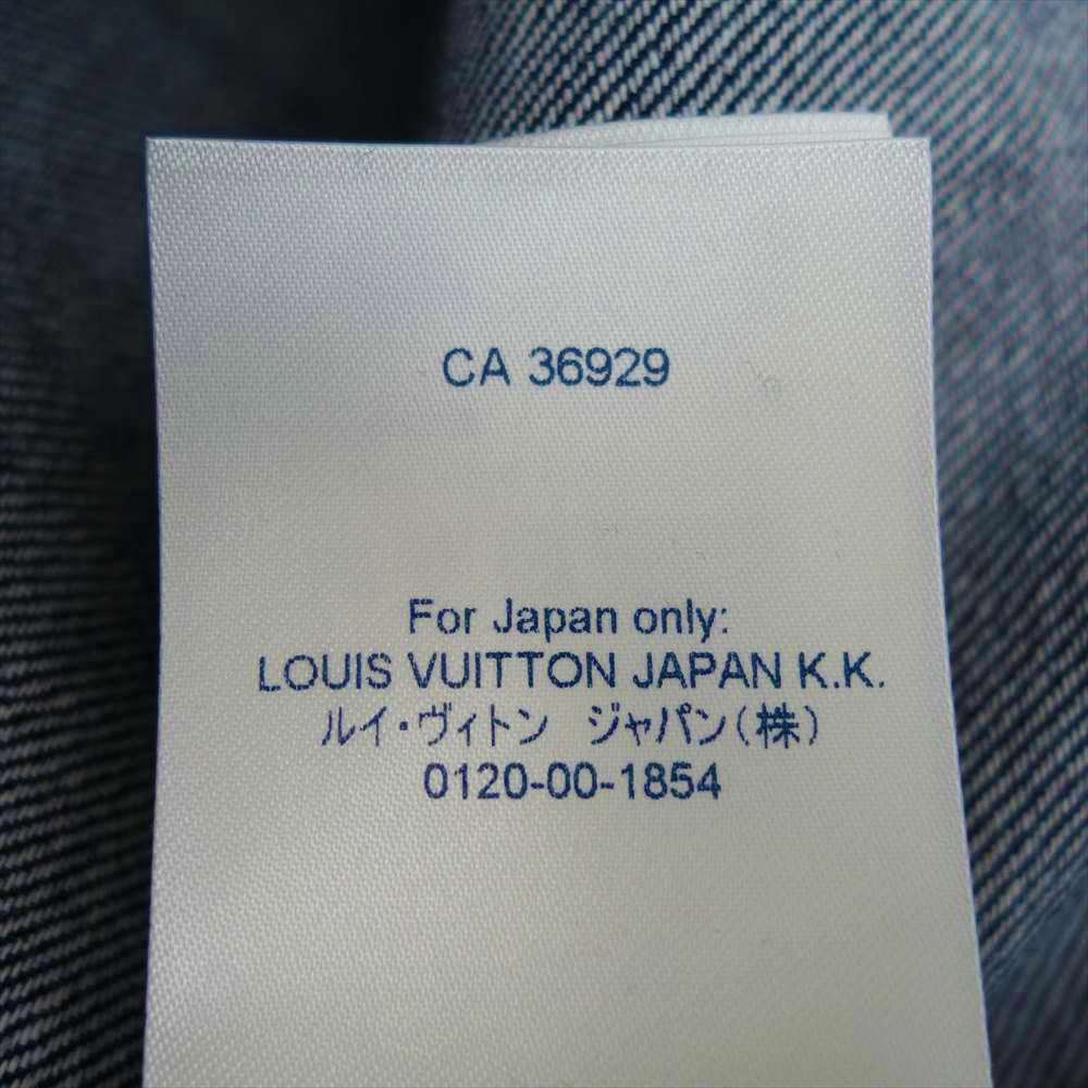 LOUIS VUITTON ルイ・ヴィトン ダミエ ソルト プリント 半袖 デニム シャツ インディゴブルー系 XL【美品】【中古】