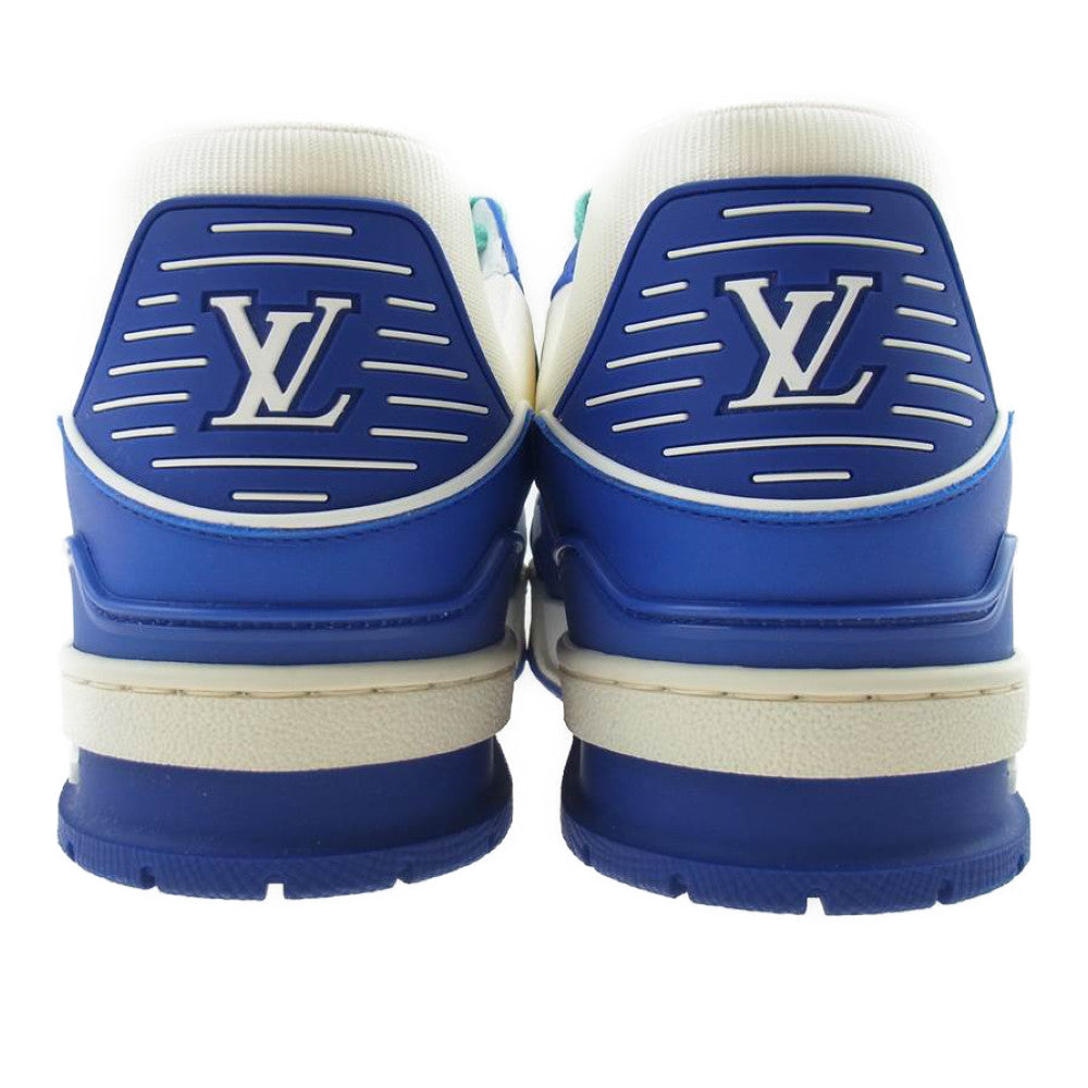 LOUIS VUITTON ルイ・ヴィトン 1A9VOC LV トレイナー ライン スニーカー ホワイト×ブルー ホワイト系 ブルー系 8【極上美品】【中古】