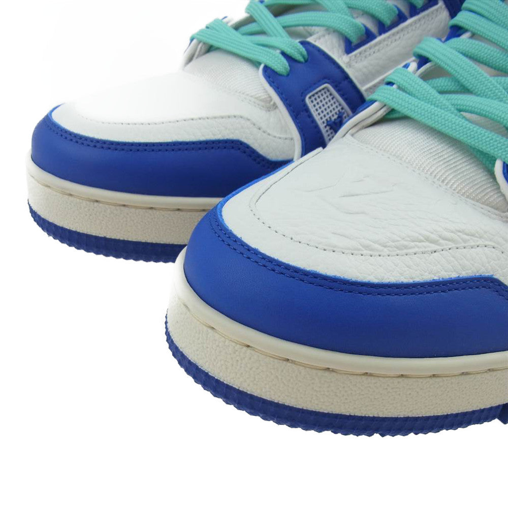 LOUIS VUITTON ルイ・ヴィトン 1A9VOC LV トレイナー ライン スニーカー ホワイト×ブルー ホワイト系 ブルー系 8【極上美品】【中古】