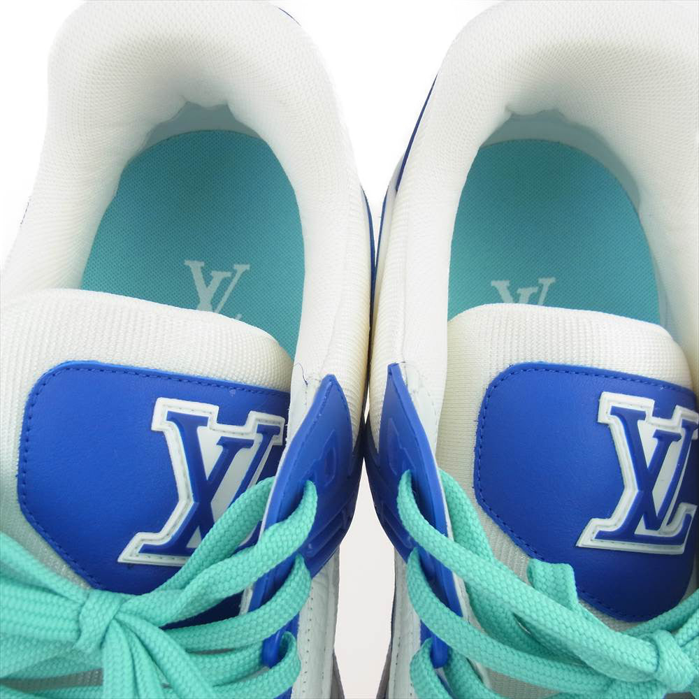 LOUIS VUITTON ルイ・ヴィトン 1A9VOC LV トレイナー ライン スニーカー ホワイト×ブルー ホワイト系 ブルー系 8【極上美品】【中古】