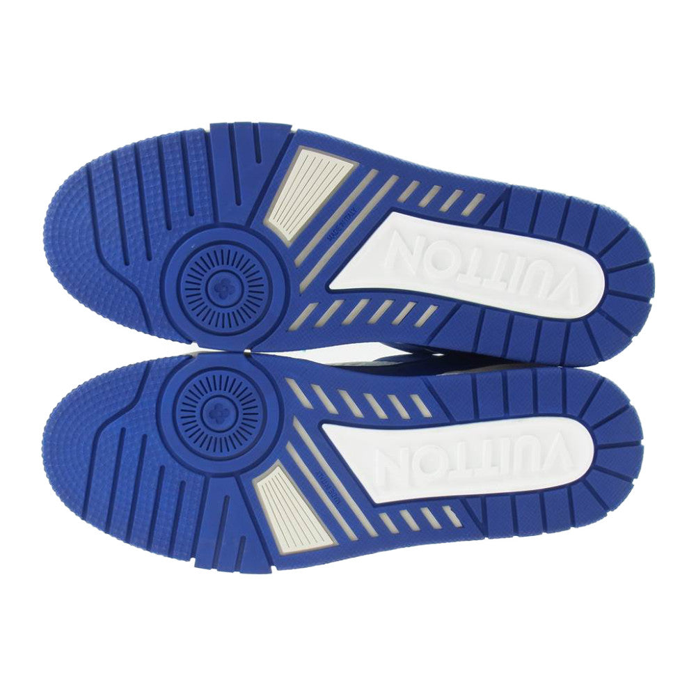 LOUIS VUITTON ルイ・ヴィトン 1A9VOC LV トレイナー ライン スニーカー ホワイト×ブルー ホワイト系 ブルー系 8【極上美品】【中古】