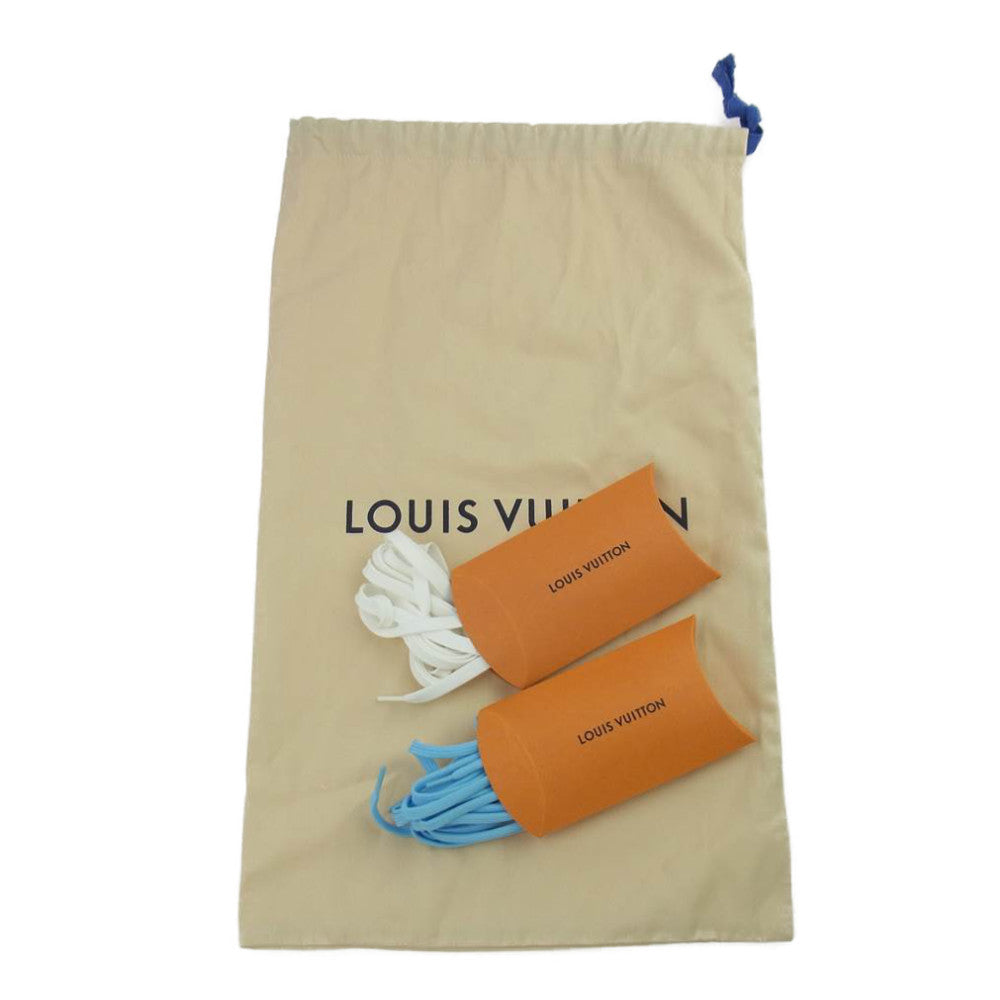 LOUIS VUITTON ルイ・ヴィトン 1A9VOC LV トレイナー ライン スニーカー ホワイト×ブルー ホワイト系 ブルー系 8【極上美品】【中古】