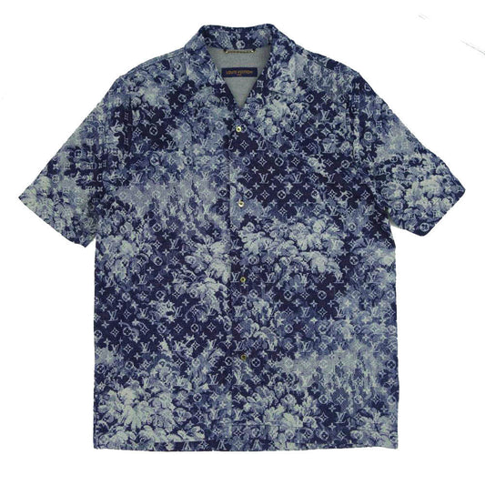 LOUIS VUITTON ルイ・ヴィトン 21SS ハワイアンタペストリー モノグラム 半袖 シャツ インディゴブルー系 XL【美品】【中古】