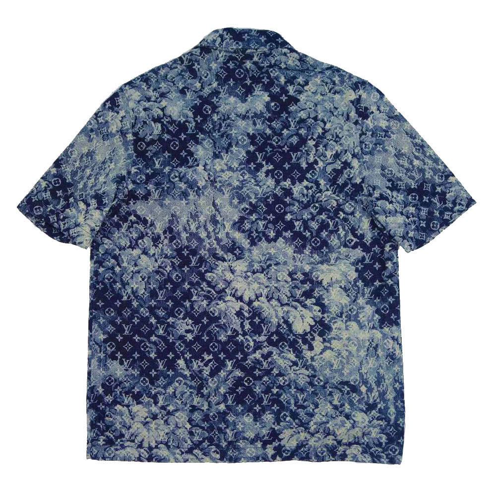 LOUIS VUITTON ルイ・ヴィトン 21SS ハワイアンタペストリー モノグラム 半袖 シャツ インディゴブルー系 XL【美品】【中古】