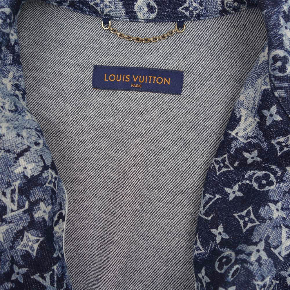 LOUIS VUITTON ルイ・ヴィトン 21SS ハワイアンタペストリー モノグラム 半袖 シャツ インディゴブルー系 XL【美品】【中古】