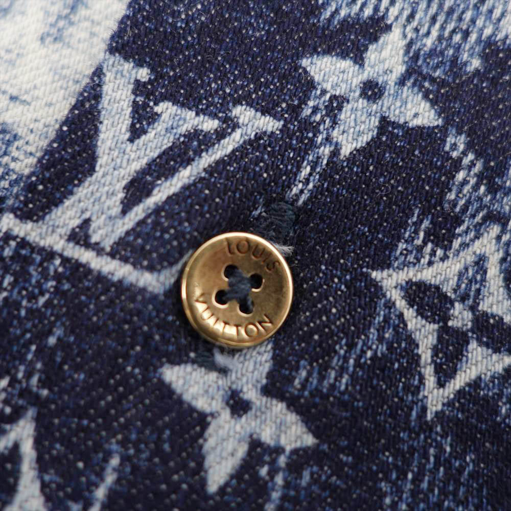 LOUIS VUITTON ルイ・ヴィトン 21SS ハワイアンタペストリー モノグラム 半袖 シャツ インディゴブルー系 XL【美品】【中古】