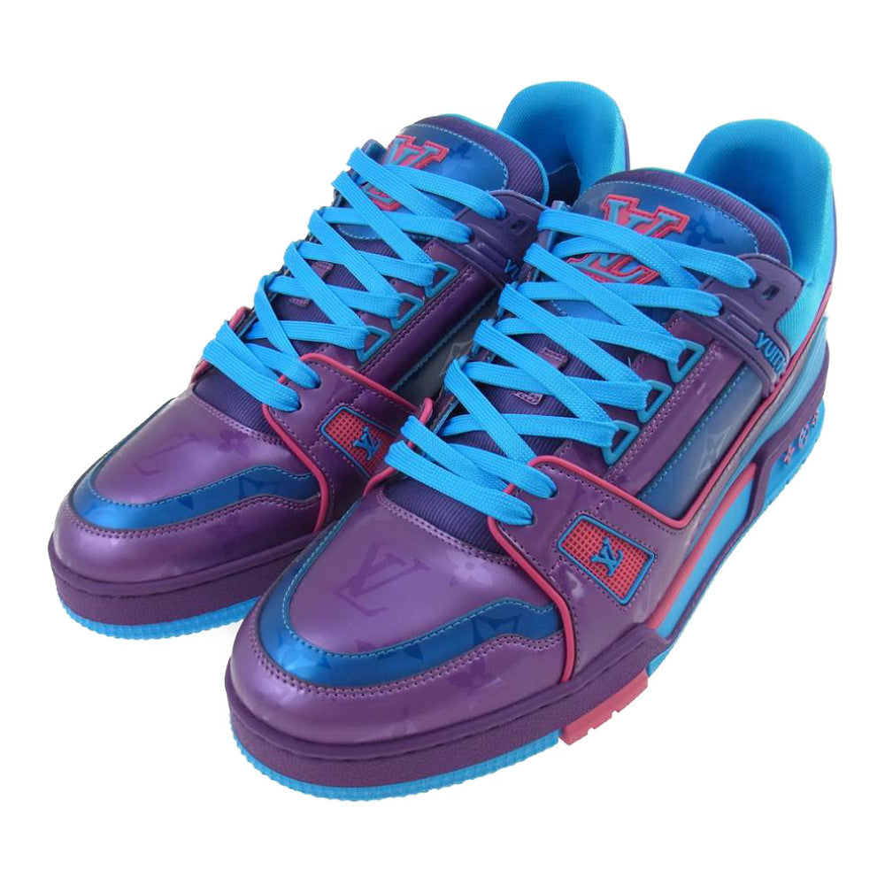 LOUIS VUITTON ルイ・ヴィトン 22SS 1A9JQJ LV トレイナー ライン スニーカー パープル×ブルー パープル系 ブルー系 8【極上美品】【中古】