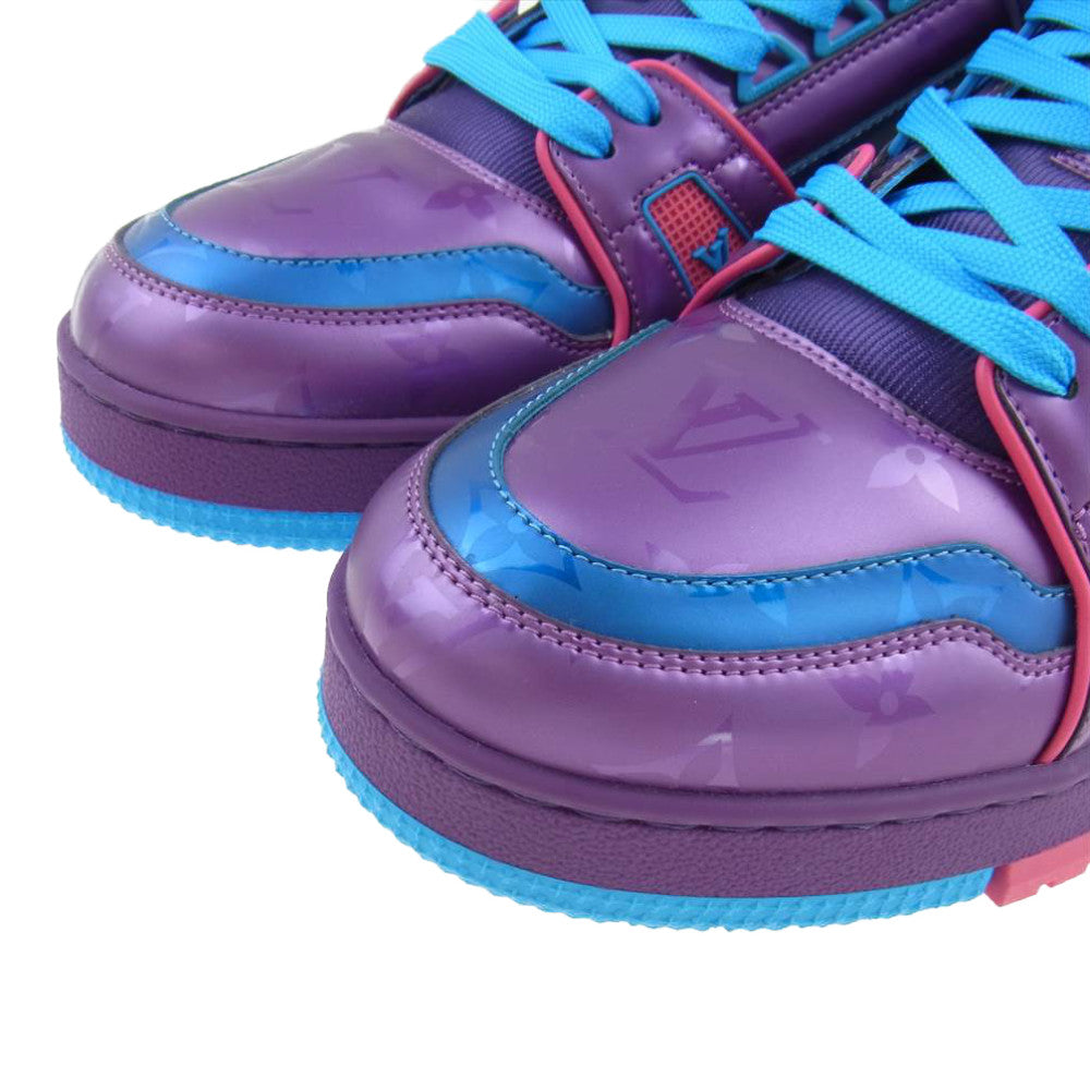 LOUIS VUITTON ルイ・ヴィトン 22SS 1A9JQJ LV トレイナー ライン スニーカー パープル×ブルー パープル系 ブルー系 8【極上美品】【中古】