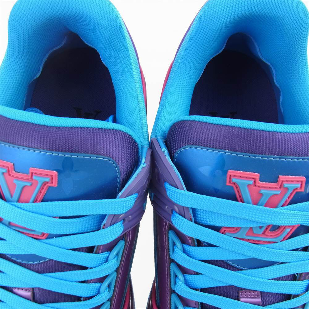 LOUIS VUITTON ルイ・ヴィトン 22SS 1A9JQJ LV トレイナー ライン スニーカー パープル×ブルー パープル系 ブルー系 8【極上美品】【中古】