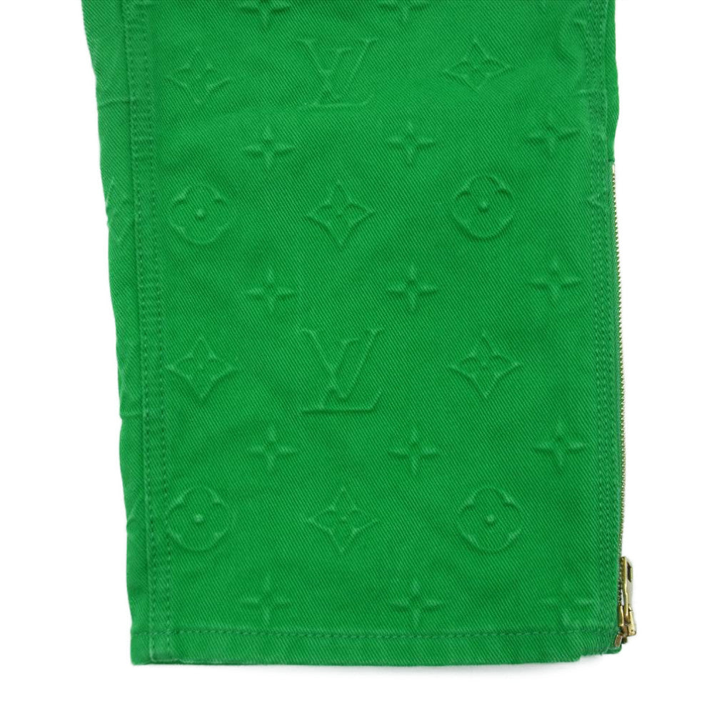 LOUIS VUITTON ルイ・ヴィトン モノグラム ワークウェア デニムパンツ グリーン系 32【美品】【中古】