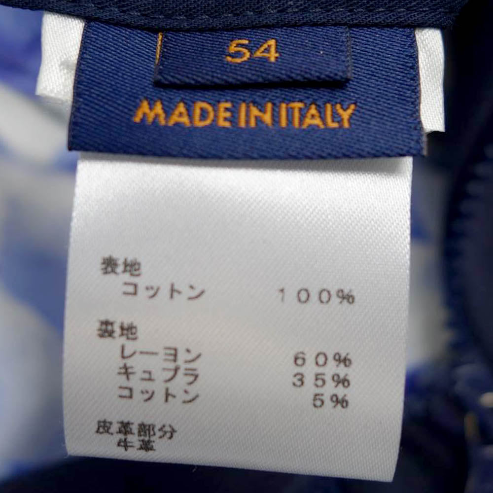 LOUIS VUITTON ルイ・ヴィトン 袖レザー モノグラム デニム ブルゾン ウォーターカラー ネイビー系 54【美品】【中古】