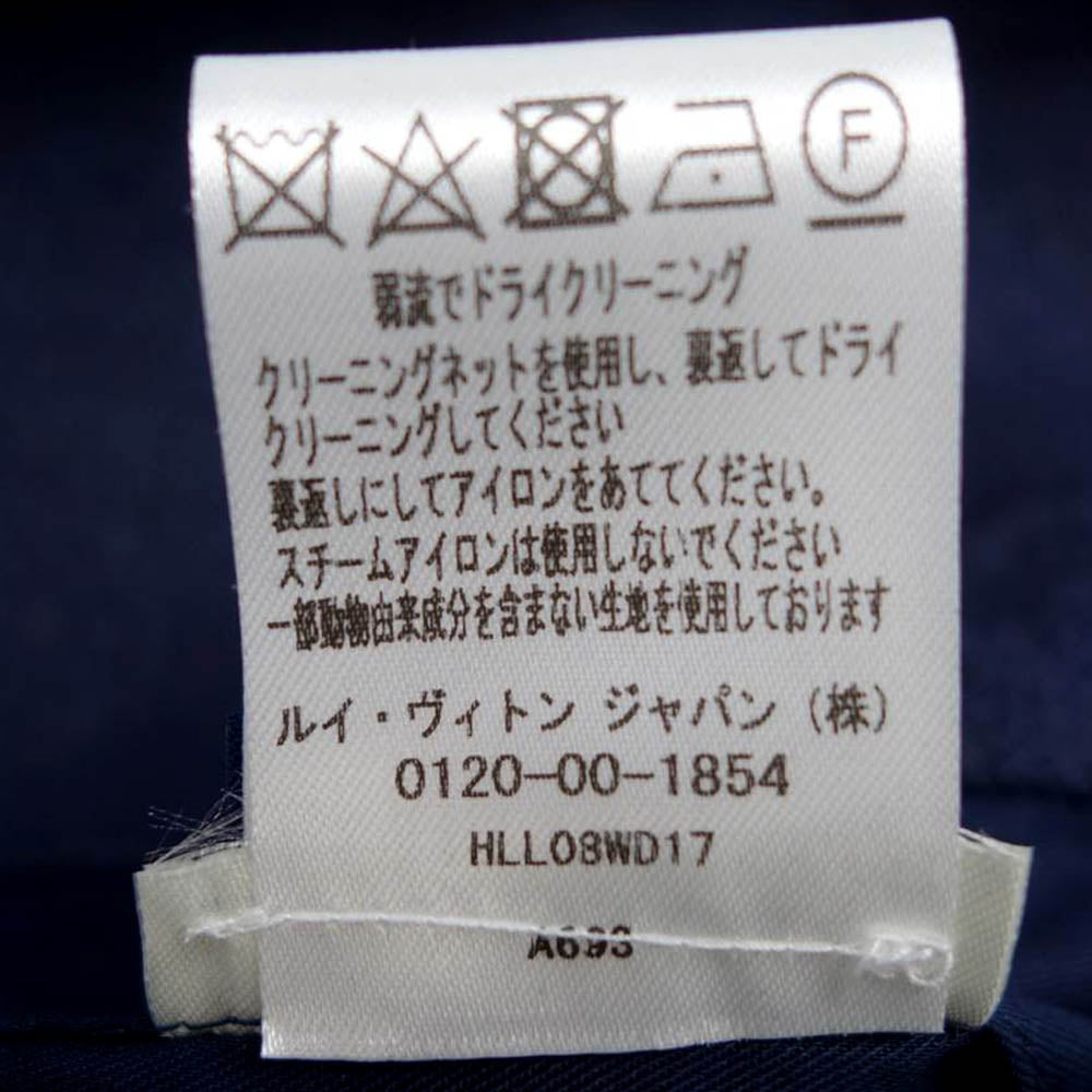 LOUIS VUITTON ルイ・ヴィトン 袖レザー モノグラム デニム ブルゾン ウォーターカラー ネイビー系 54【美品】【中古】