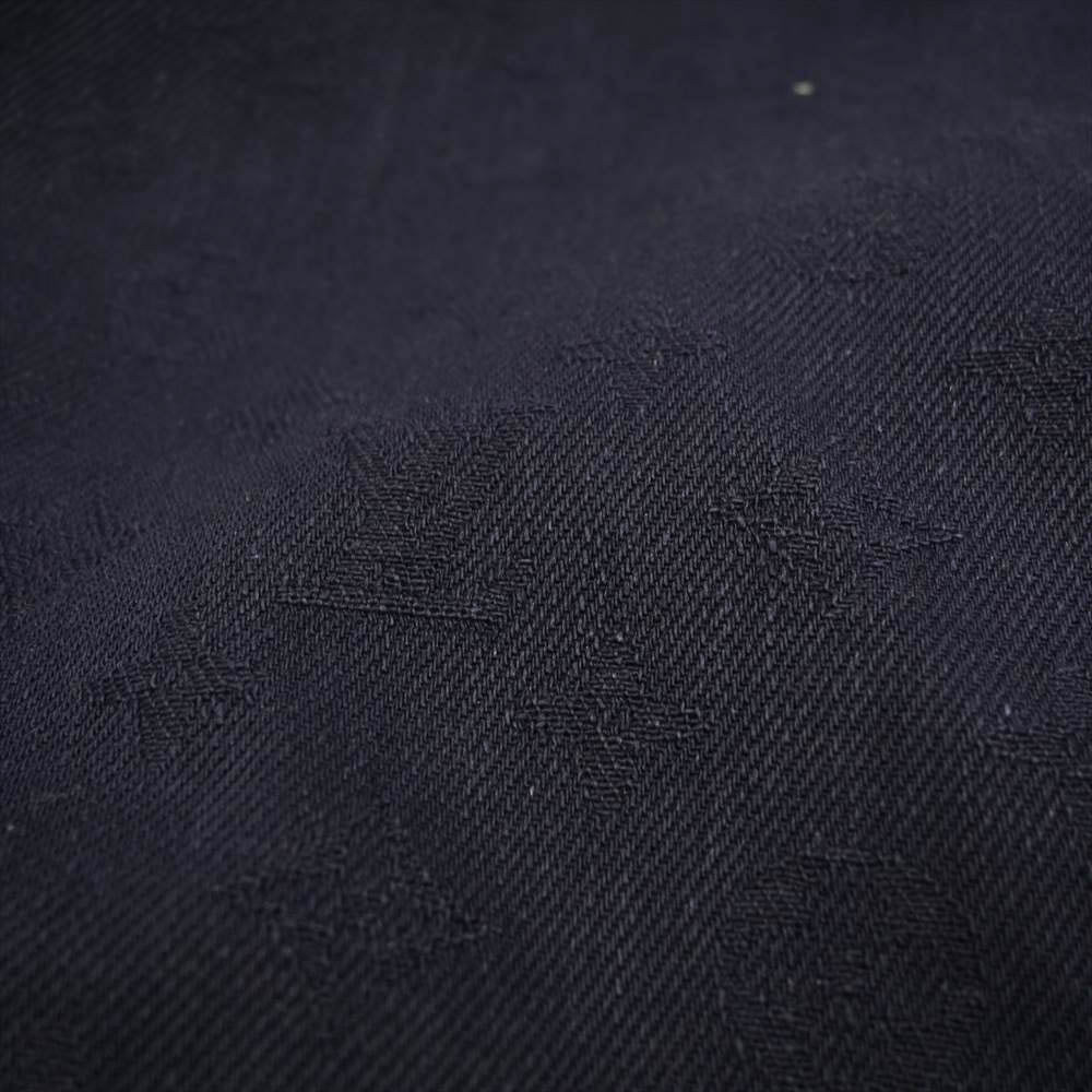 LOUIS VUITTON ルイ・ヴィトン 袖レザー モノグラム デニム ブルゾン ウォーターカラー ネイビー系 54【美品】【中古】