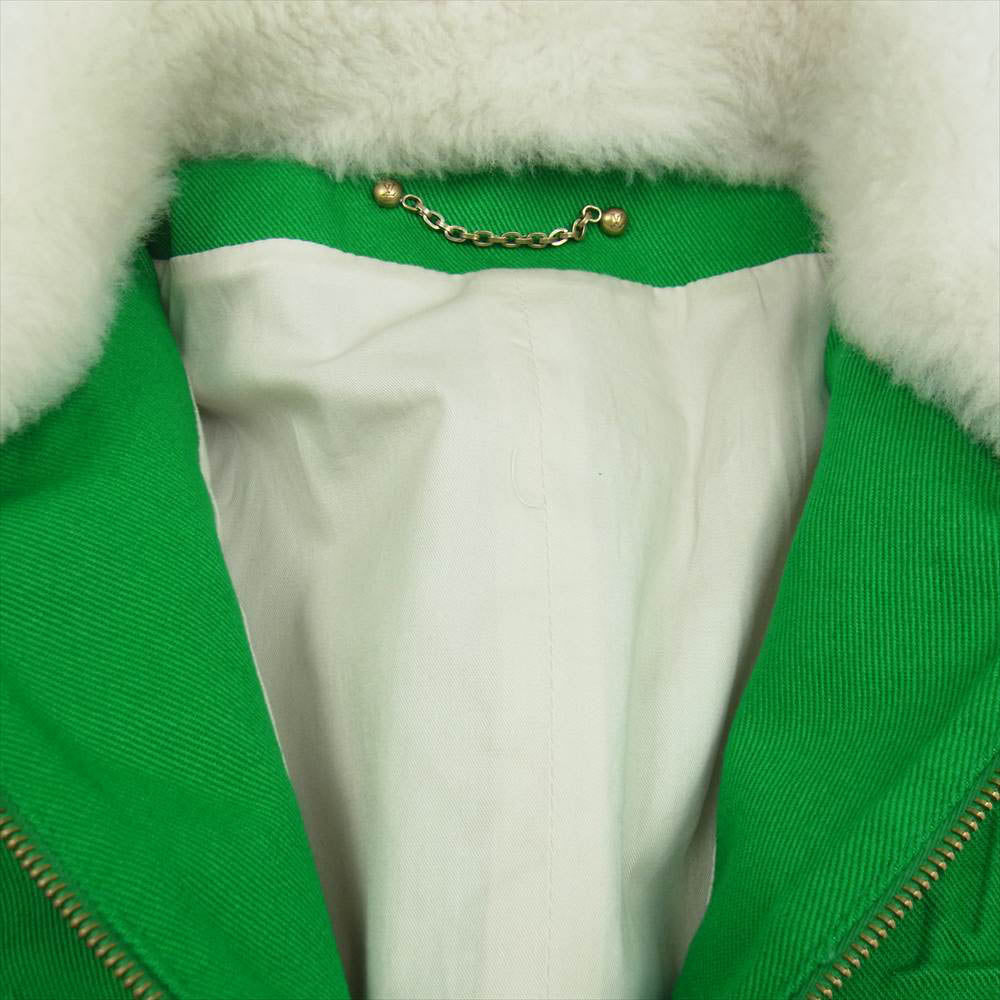 LOUIS VUITTON ルイ・ヴィトン 襟ボア モノグラム ワークウェア デニム ブルゾン グリーン グリーン系 50【美品】【中古】