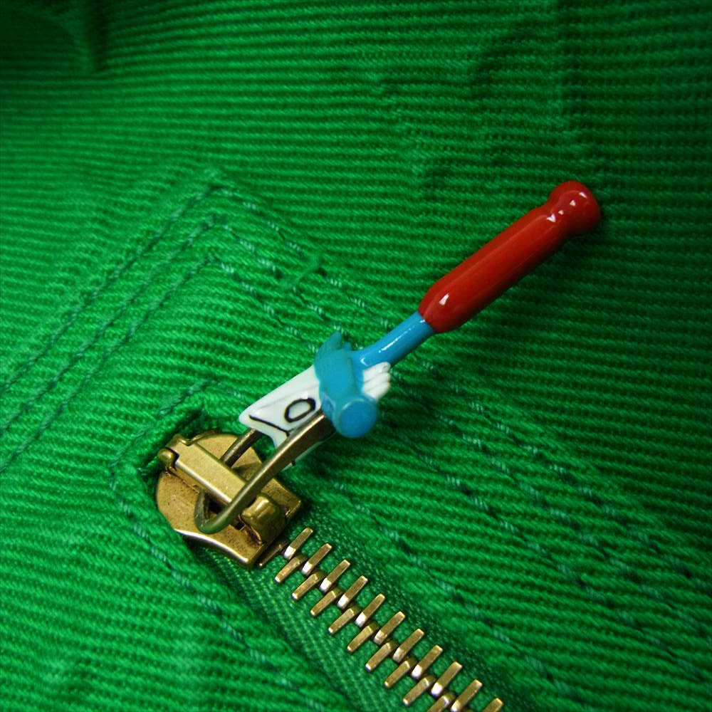 LOUIS VUITTON ルイ・ヴィトン 襟ボア モノグラム ワークウェア デニム ブルゾン グリーン グリーン系 50【美品】【中古】