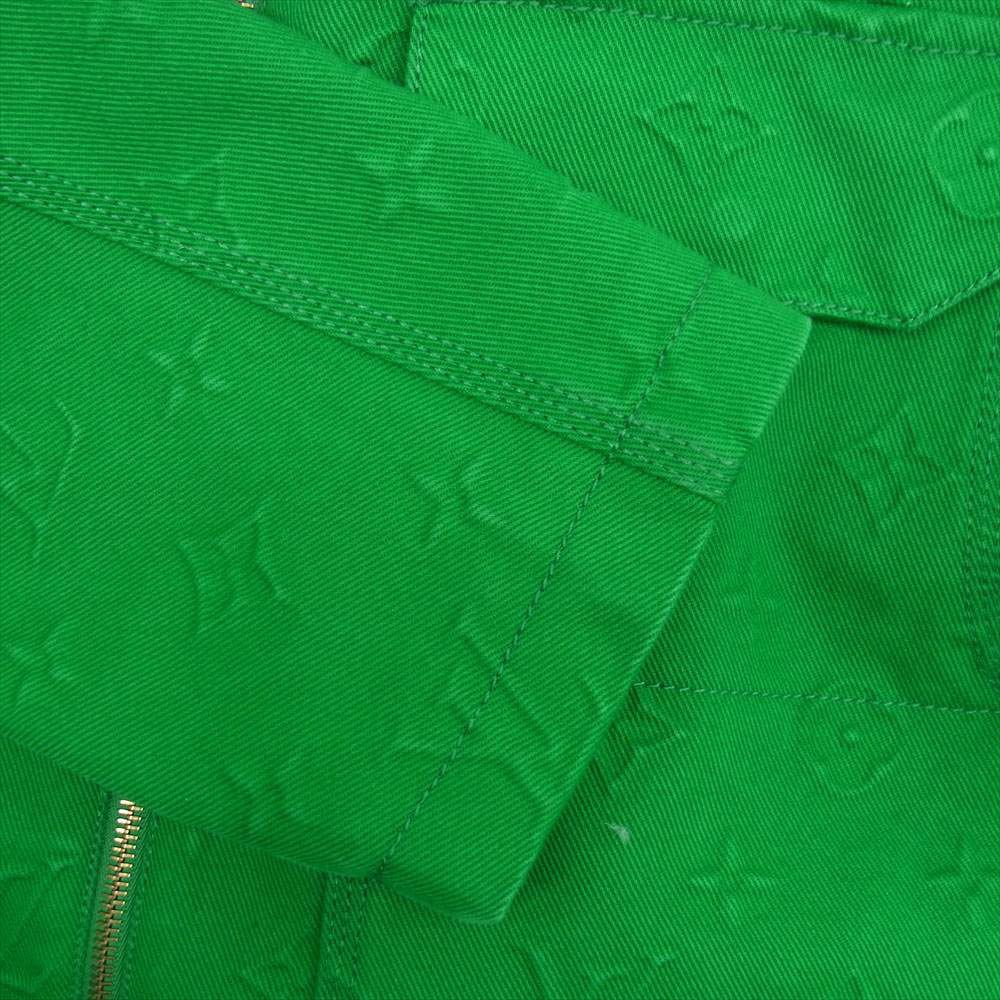 LOUIS VUITTON ルイ・ヴィトン 襟ボア モノグラム ワークウェア デニム ブルゾン グリーン グリーン系 50【美品】【中古】