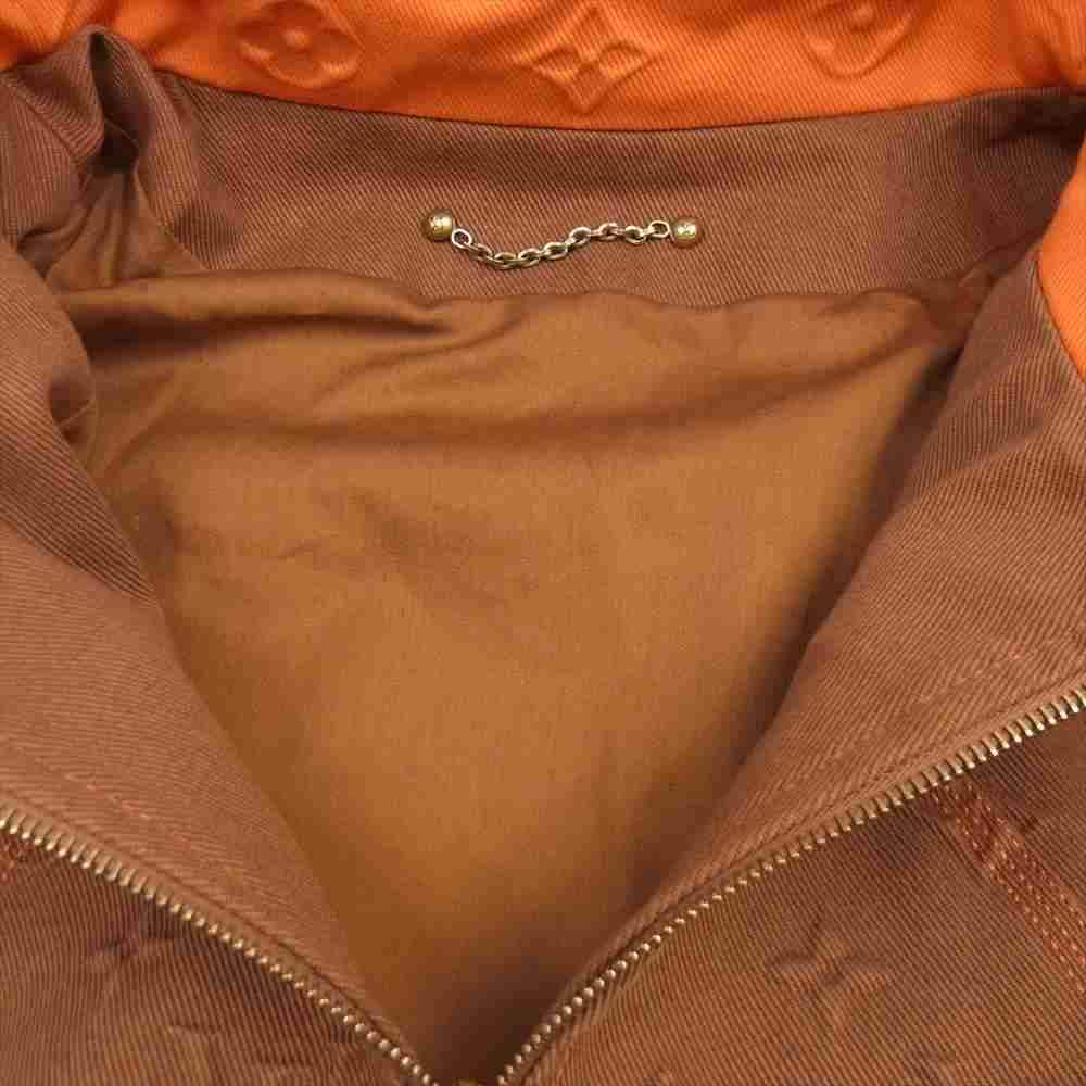 LOUIS VUITTON ルイ・ヴィトン モノグラム フーデッド デニム ジャケット ブラウン系 オレンジ系 50【美品】【中古】
